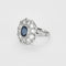 Bague 56 Bague en Or blanc saphir et diamants 58 Facettes LJ 24- 178