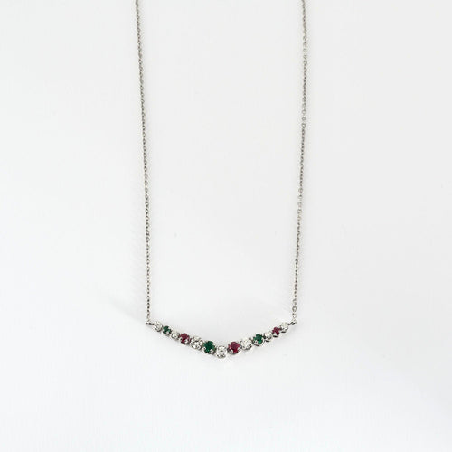 Collier Collier rubis, émeraudes, brillants 58 Facettes 1056180