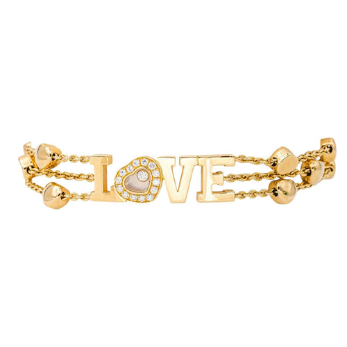Bracelet Chopard Bracelet Love Happy Diamond Or jaune Diamant 58 Facettes 4423010CN