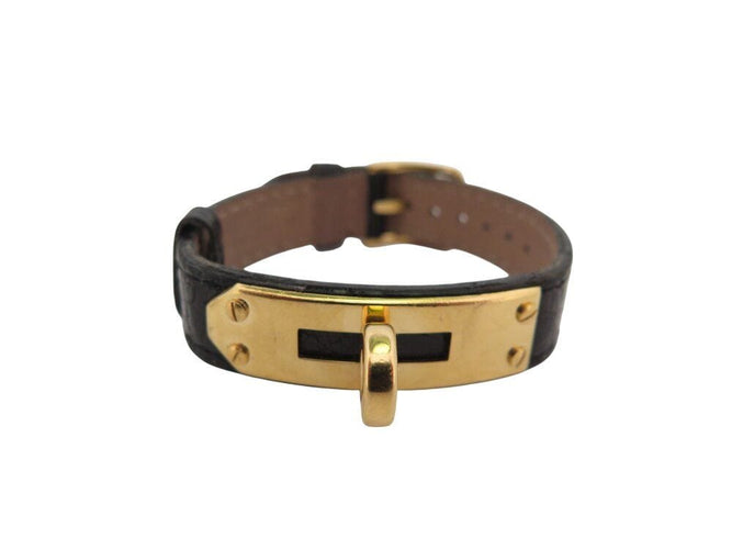 Montre montre vintage HERMES Kelly Mini Cadenas 20 mm plaque or quartz dame 58 Facettes 268902