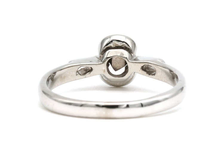 Bague 52 Solitaire Art Déco or blanc et diamant 58 Facettes 21915