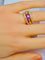 Bague 53 Bague jonc bandeau or jaune, saphir rose, diamants. 58 Facettes AB631