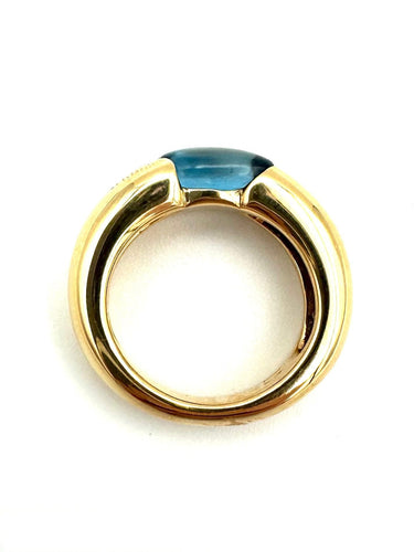 POMELLATO. Collection "Sassi", bague or jaune et topaze bleue 58 Facettes