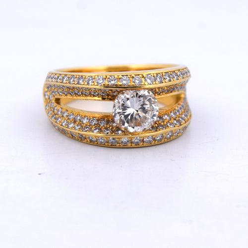 Vintage-Ring aus 18 Karat Gelbgold und Diamanten 