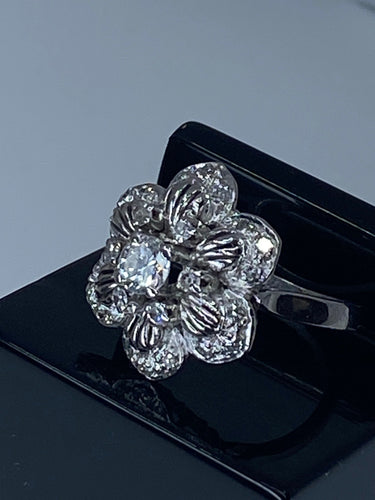 Bague 48 Bague Fleur Diamants 58 Facettes AB69