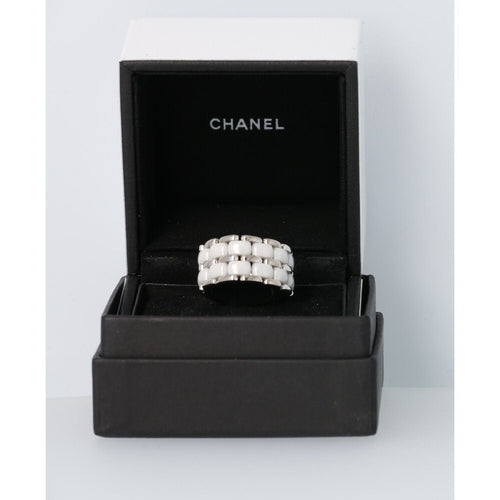 Bague 55 CHANEL - BAGUE MODELE "ULTRA" OR BLANC CERAMIQUE 58 Facettes 3955