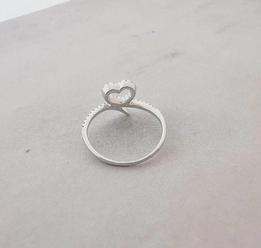 Bague 53 Bague Cœur en Or blanc & Diamants 58 Facettes AB 1067