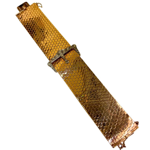 Bracelet Bracelet en or jaune avec diamants 1940-1945 58 Facettes A2631