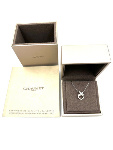 Collier CHAUMET - Collection Liens, collier or blanc, diamants (full set) 58 Facettes