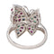 56 Bague Papillon Or blanc Rubis, Emeraude, Saphir 58 Facettes 4198263CN