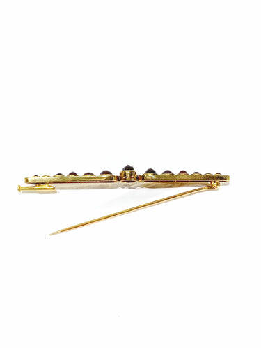 Broche Broche Art Déco or jaune et grenats 58 Facettes