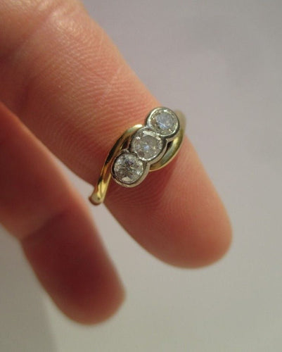 Bague 53 Bague trilogie diamants or bicolore 58 Facettes