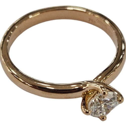 Bague 51 Bague solitaire avec diamant certifié HRD de 0,30 ct en or rose 58 Facettes E30