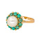 Bague 52 Bague  Marguerite  Or jaune Perle, Turquoise 58 Facettes 4462733CN