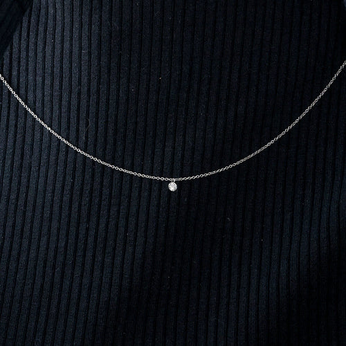 Collier COLLIER OR BLANC DIAMANT 0,15ct 58 Facettes M8927