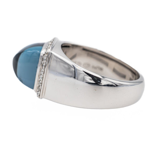 Bague 57 Fred Bague Pain de sucre Or blanc Topaze, Diamant 58 Facettes 3249891CN