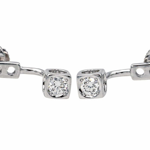 Dinh Van Brincos de cubo de diamante em ouro branco