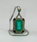 Ketting en hanger in goudstijl Art Deco met natuurlijke Colombiaanse smaragd van 14 karaat 