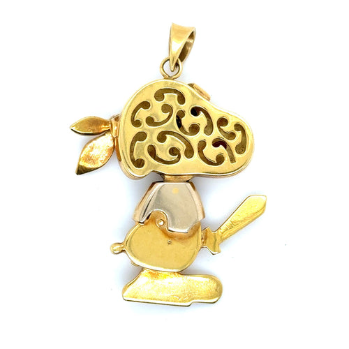 Pendentif Pendentif vintage Snoopy or jaune et diamants 58 Facettes 7034/10