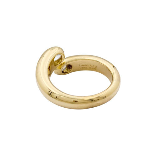 Bague 58 Bague Cartier, "Ellipse Deux Têtes Croisées", or jaune, diamants. 58 Facettes 35041