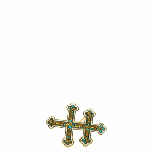 Broche Broche Croix de Lorraine Yellow Gold 58 Facettes