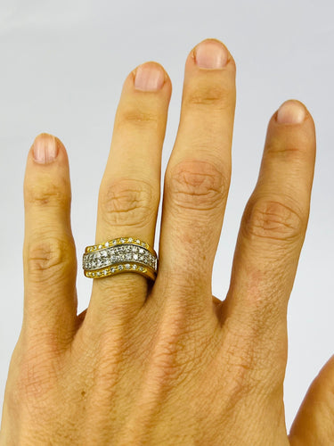 Bague 54.5 Bague 2 Ors avec Diamants 58 Facettes 20400000808