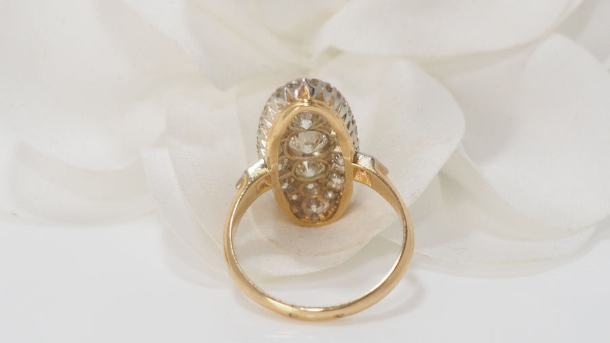 Bague 53.5 Bague marquise en or bicolore et diamants 58 Facettes 32032
