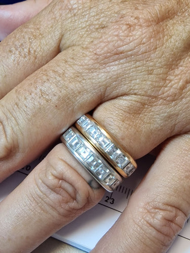 Bague 51 Bague Éternelle en or rose avec diamants taille carré 58 Facettes