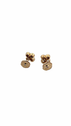 Boucles d'oreilles Boucles d’oreilles trèfles en or jaune diamants et saphirs 58 Facettes