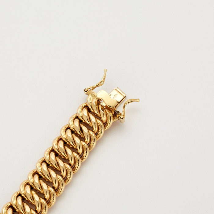 Yellow gold American mesh bracelet