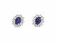 Boucles d'oreilles Boucles d'oreilles en or blanc avec diamants et saphir 58 Facettes 2297