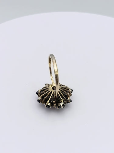 Bague 51 Bague fleur vintage en or 14k sertie de saphirs et diamants 58 Facettes