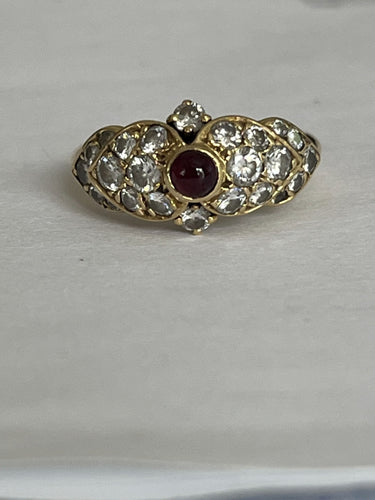 Bague 51.5 FRED - Bague or jaune rubis diamants 58 Facettes LOT 4540