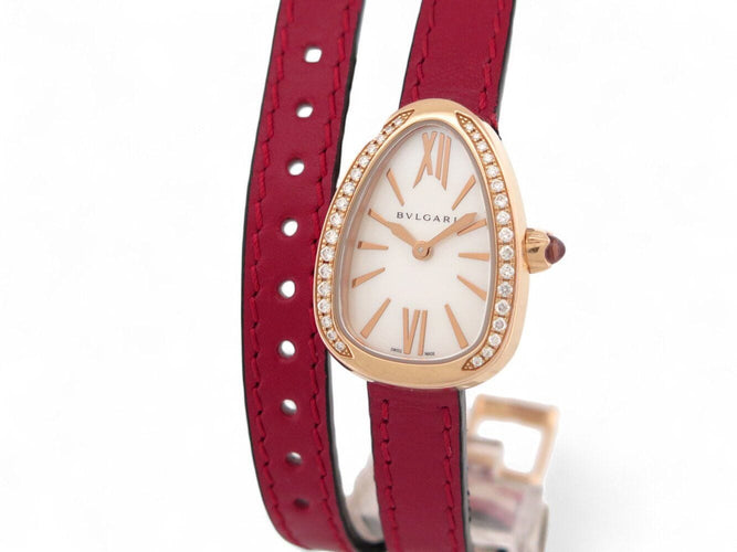 Montre montre BULGARI serpenti 102727 en or rose 18k diamants quartz 58 Facettes 270748