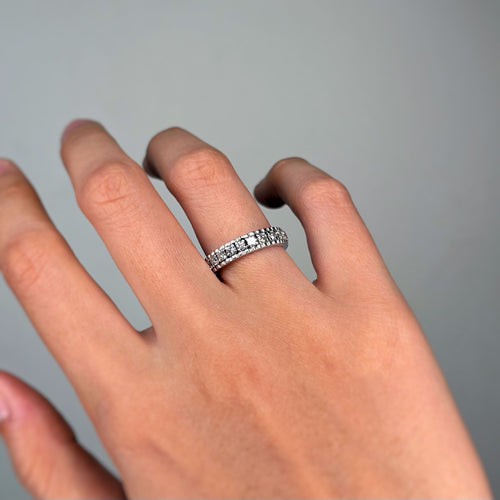 Bague 53.5 Alliance - Or blanc, Platine & Diamants 58 Facettes 250323R