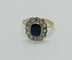Bague 55.5 bague en or et platine avec diamants et saphir 58 Facettes Q155B