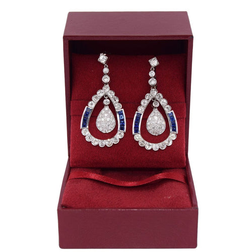 Boucles d'oreilles Boucles d'oreilles Art Déco en saphir et diamant 58 Facettes