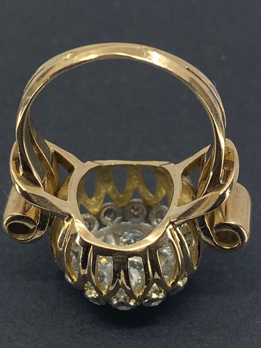 Bague 51 Bague en or 18ct de forme boule sertie de diamants vers 1940/1960 58 Facettes AB41bis