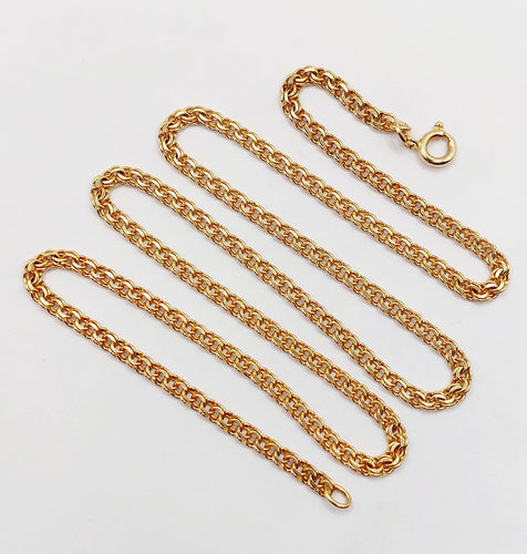 Collier Chaîne vintage or jaune mailles entremêlées 46 cm 58 Facettes A05408