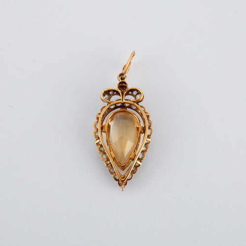 Pendentif Pendentif Ancien Citrine Diamants 58 Facettes