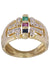 Bague Bague moderne tutti frutti or jaune diamants émeraude rubis saphir 58 Facettes 094331