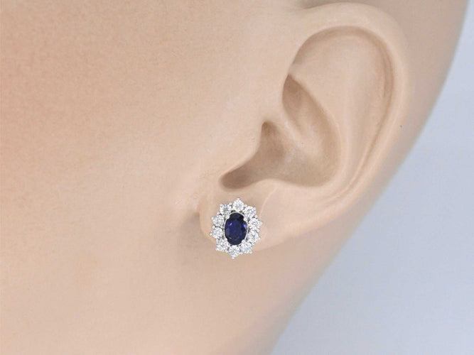 Минђуше од белог злата са дијамантима и сафирима