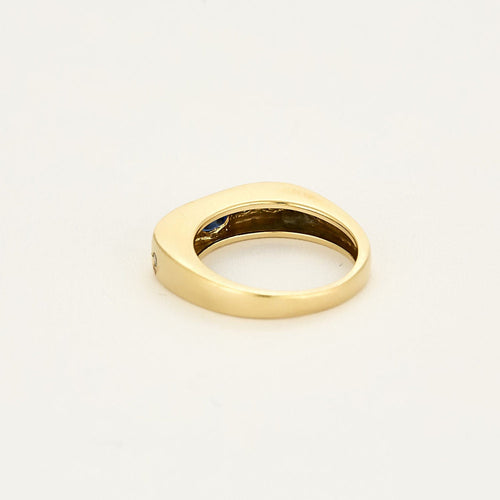 Bague 57 Bague en or jaune, saphir et diamants 58 Facettes SOI3467