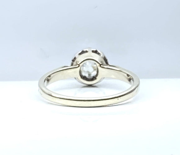 Bague 50.5 Bague solitaire en or 18 carats et platine sertie d’un diamant 0,50 carat environ 58 Facettes AB536