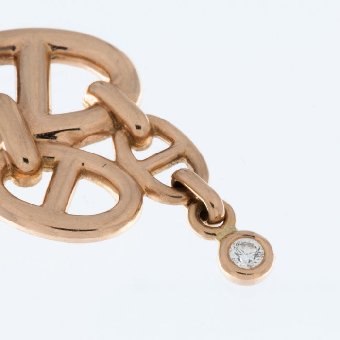 Pendentif Hermès - Pendentif "Chaine d'Ancre Enchainée" Or Rose Diamant 58 Facettes