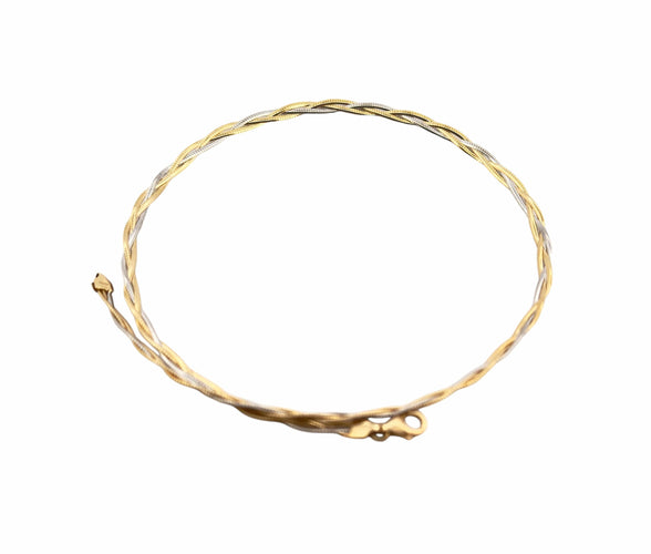 collier Collier tressé 2 ors semi rigide et flexible 58 Facettes