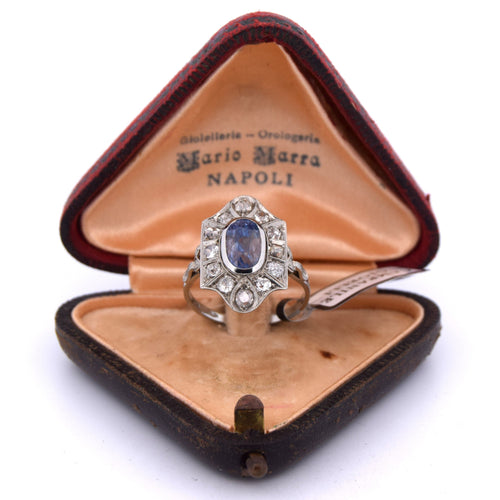 Bague 59 Bague ancienne saphir et diamant 58 Facettes