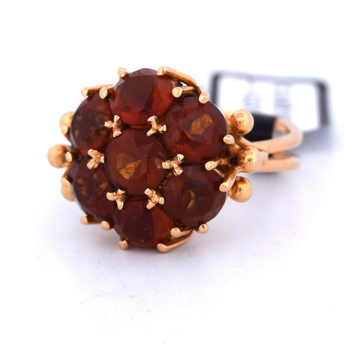 VINTAGE RING - 18 KT GULT GULL - KVARTS