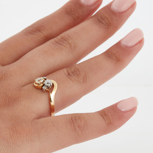 Bague 56 Bague or Jaune - Diamants 58 Facettes RÉF 5017/18