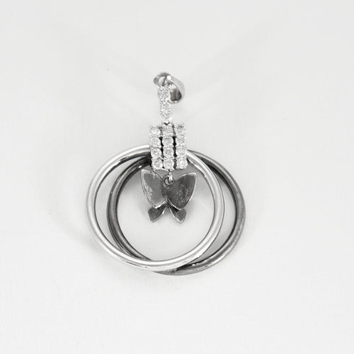 Pendentif Pendentif Papillon Encerclé Or Blanc 58 Facettes LP1306/17